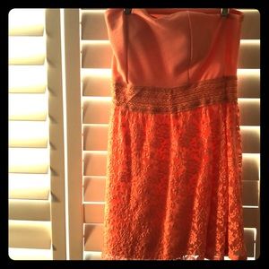 Pink Strapless Floral Summer Dress